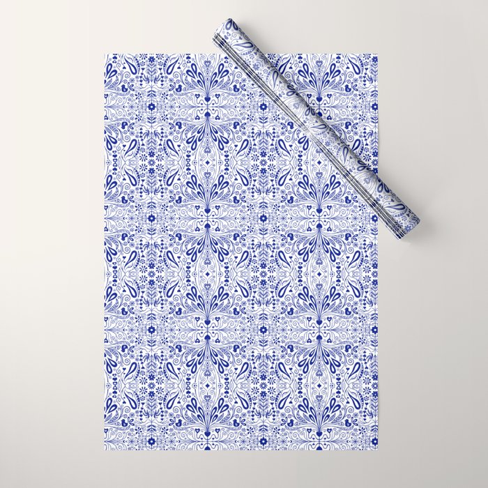 Chinoiserie Folk Seamless Pattern Wrapping Paper Gallery Image 1