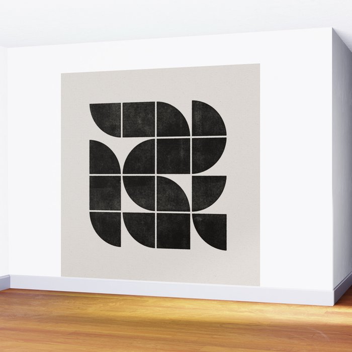 Mid-Century Modern No.35 - Woodblock Print Wall Mural Gallery Image 2