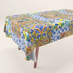 Italian,Sicilian art,holy Mary,Virgin Mary,maiolica,tiles,lemons,Citrus  Tablecloth Gallery Image 1