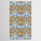 Italian,Sicilian art,holy Mary,Virgin Mary,maiolica,tiles,lemons,Citrus  Tablecloth Gallery Image 2