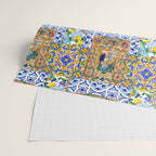 Italian,Sicilian art,holy Mary,Virgin Mary,maiolica,tiles,lemons,Citrus  Wrapping Paper Gallery Image 2