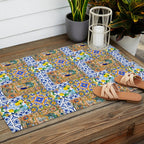 Italian,Sicilian art,holy Mary,Virgin Mary,maiolica,tiles,lemons,Citrus  Outdoor Rug Gallery Image 2