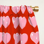 Love Hearts - pink hearts on red Window Curtain Gallery Image 2