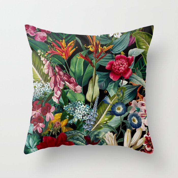 Chintzy Florals - Night Throw Pillow Gallery Image 6