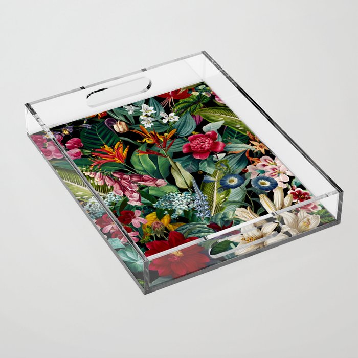 Chintzy Florals - Night Acrylic Tray Gallery Image 1