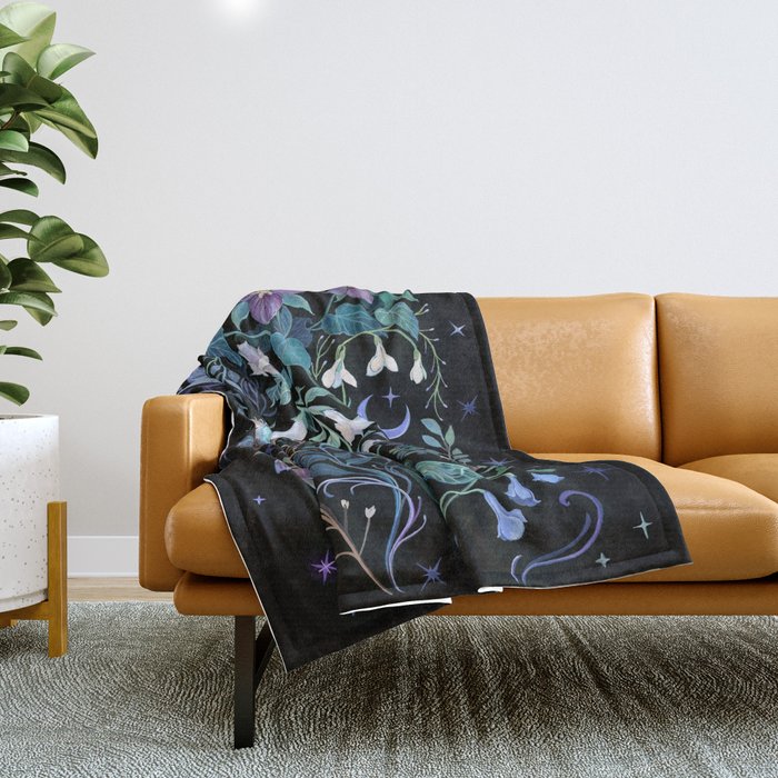 Night Garden Throw Blanket Gallery Image 1