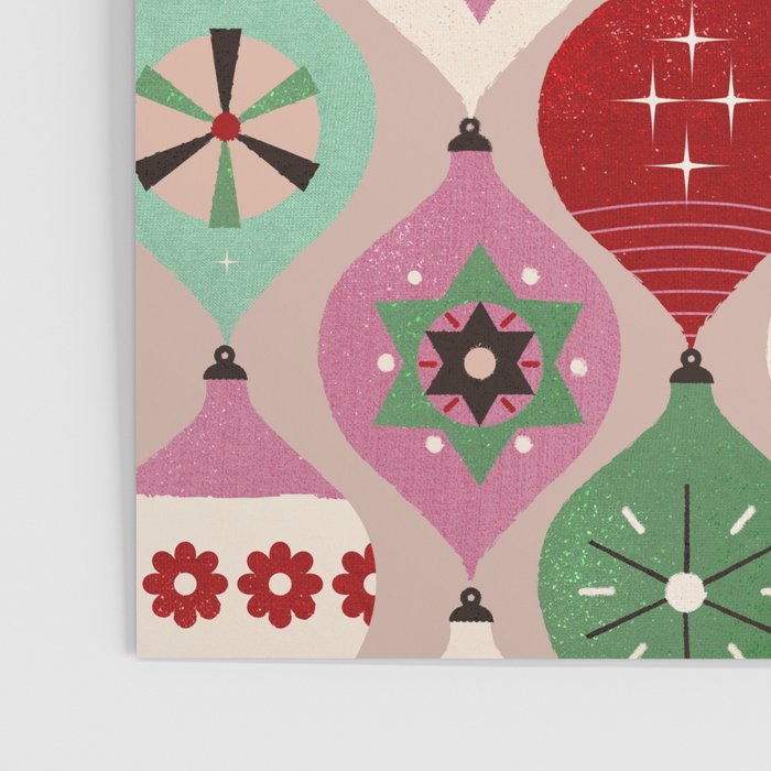 Festive Baubles Pattern Poster Gallery Image 3