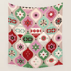 Festive Baubles Pattern Wall Tapestry Gallery Image 4
