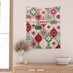 Festive Baubles Pattern Wall Tapestry Gallery Image 2