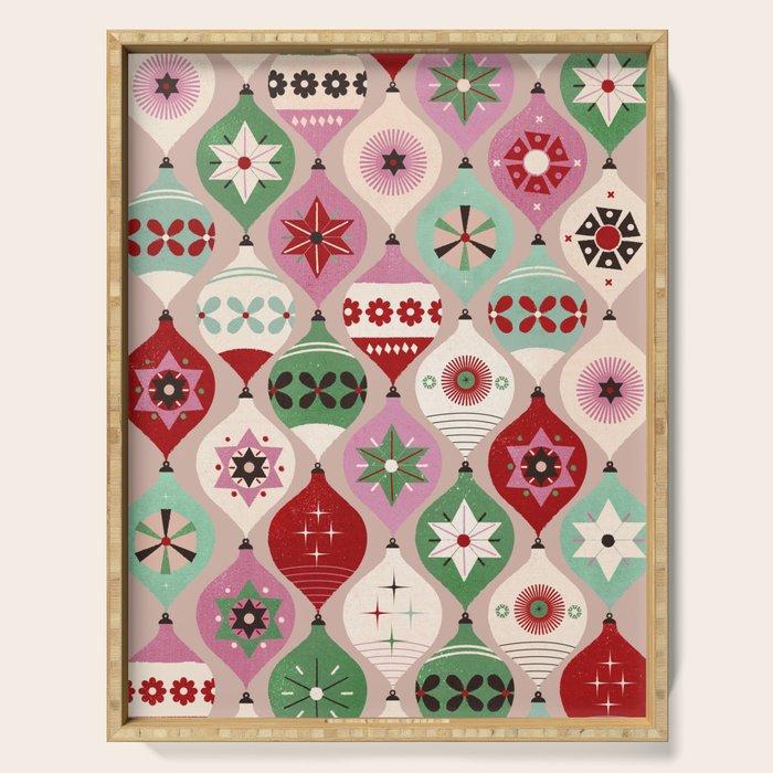 Festive Baubles Pattern Serving Tray Gallery Image 1