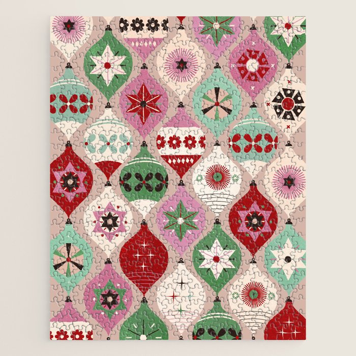 Festive Baubles Pattern Jigsaw Puzzle Gallery Image 1