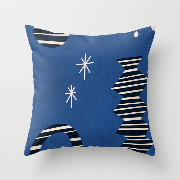 Composition j -blue Throw Pillow Gallery Image 6