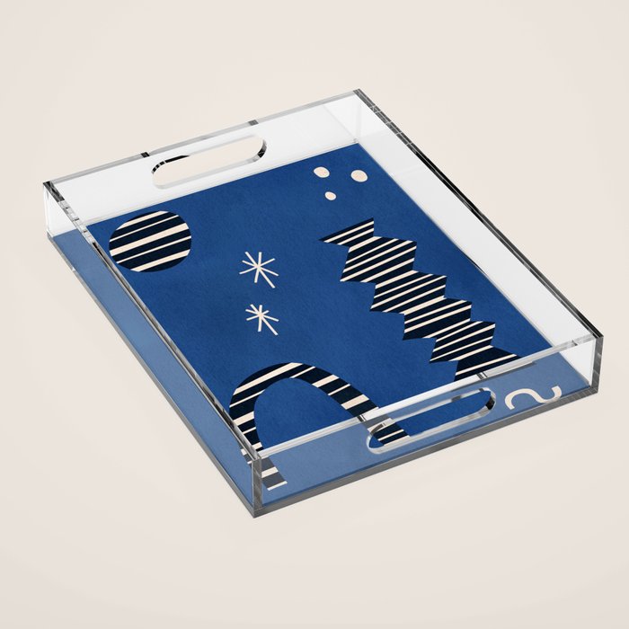 Composition j -blue Acrylic Tray Gallery Image 1
