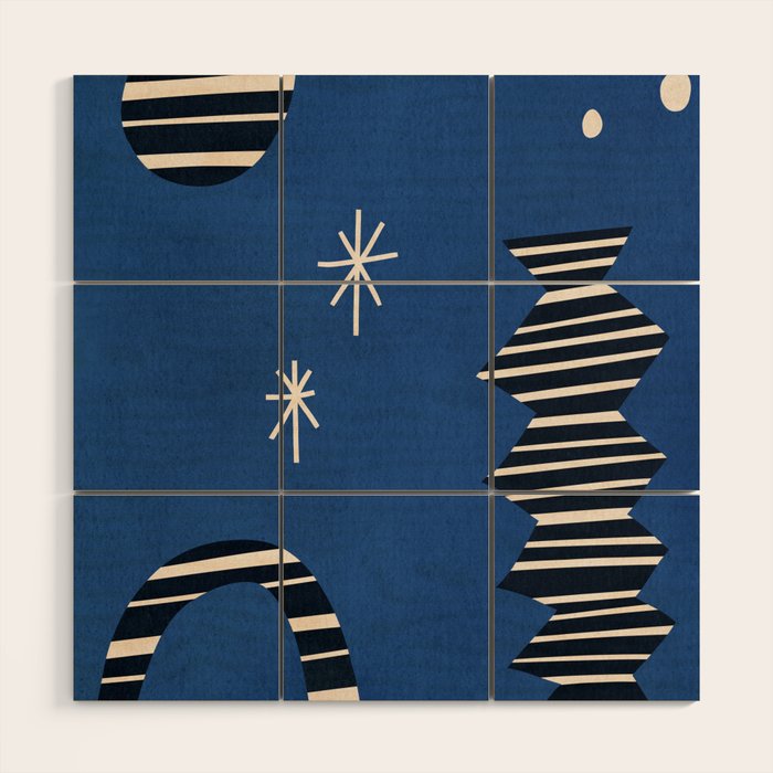 Composition j -blue Wood Wall Art Gallery Image 1