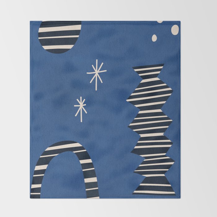 Composition j -blue Throw Blanket Gallery Image 2