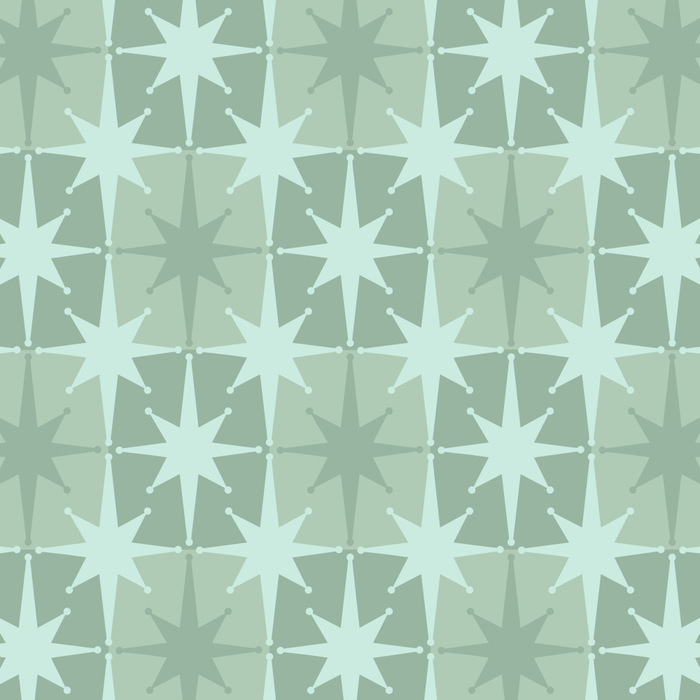 Mid Century Modern Atomic Stars Checkered Starburst Pattern in Retro Sea Glass Green Tone Coffee Mug Gallery Image 2