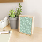 Mid Century Modern Atomic Stars Checkered Starburst Pattern in Retro Sea Glass Green Tone Mini Art Print Gallery Image 2