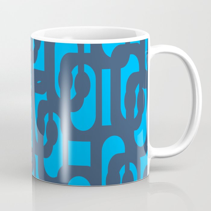 Mid Century Modern Blue Loop Abstract Pattern Coffee Mug Gallery Image 1