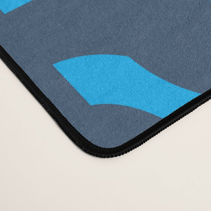 Mid Century Modern Blue Loop Abstract Pattern Desk Mat Gallery Image 4