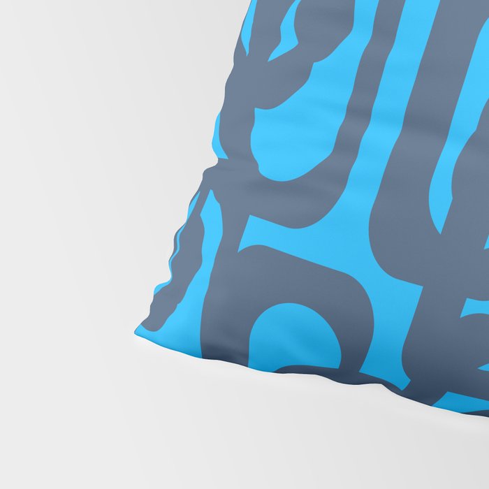 Mid Century Modern Blue Loop Abstract Pattern Pillow Sham Gallery Image 4