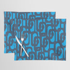 Mid Century Modern Blue Loop Abstract Pattern Placemat Gallery Image 1