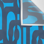 Mid Century Modern Blue Loop Abstract Pattern Wall Tapestry Gallery Image 3