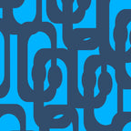 Mid Century Modern Blue Loop Abstract Pattern Coffee Mug Gallery Image 2