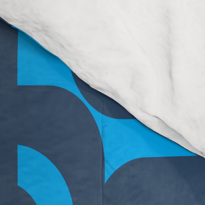 Mid Century Modern Blue Loop Abstract Pattern Comforter Gallery Image 4