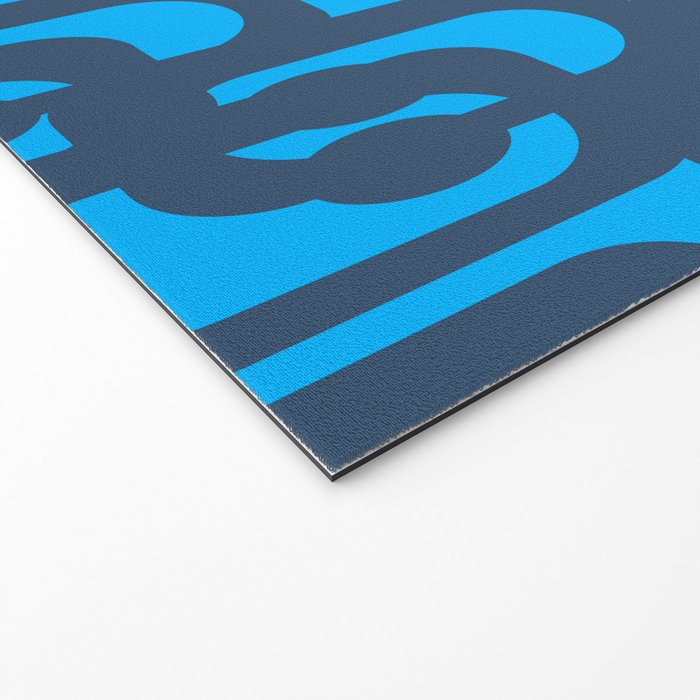 Mid Century Modern Blue Loop Abstract Pattern Welcome Mat Gallery Image 2