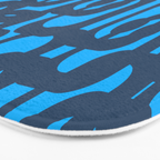 Mid Century Modern Blue Loop Abstract Pattern Bath Mat Gallery Image 3