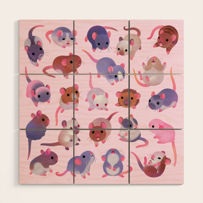 Fancy rat Wood Wall Art Gallery Image 1
