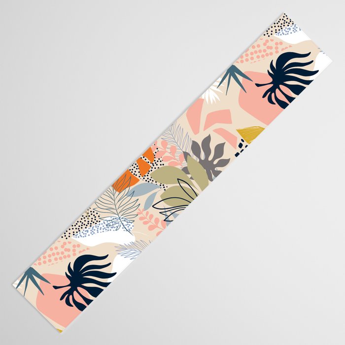 Tropical Foliage Pattern 1 - Retro Boho Table Runner Gallery Image 3