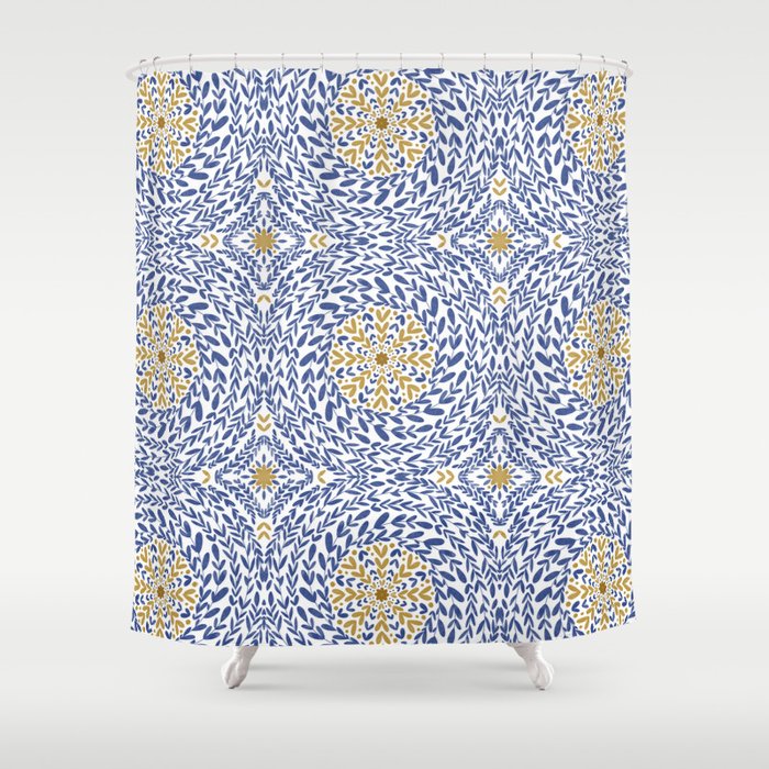 Intricate modern nature tile B Shower Curtain Gallery Image 1