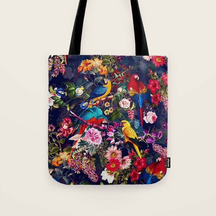 Floral and Birds XLV Tote Bag Gallery Image 1