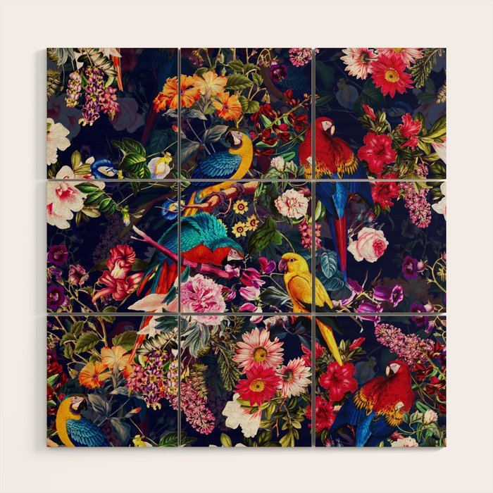 Floral and Birds XLV Wood Wall Art Gallery Image 1