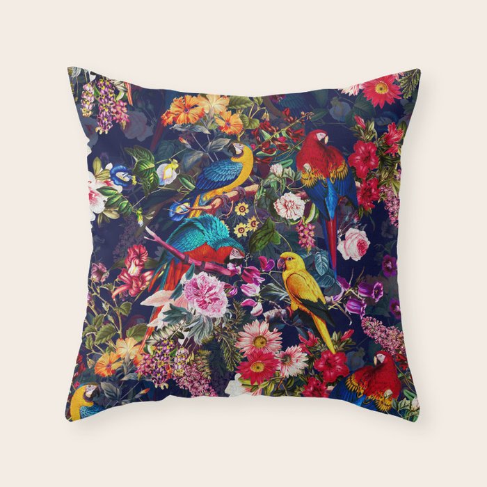 Floral and Birds XLV Throw Pillow Gallery Image 6