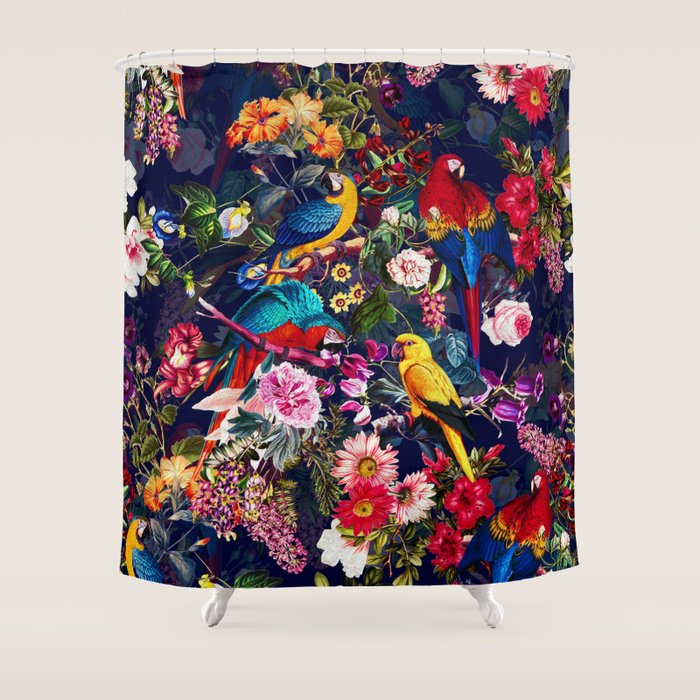 Floral and Birds XLV Shower Curtain Gallery Image 1