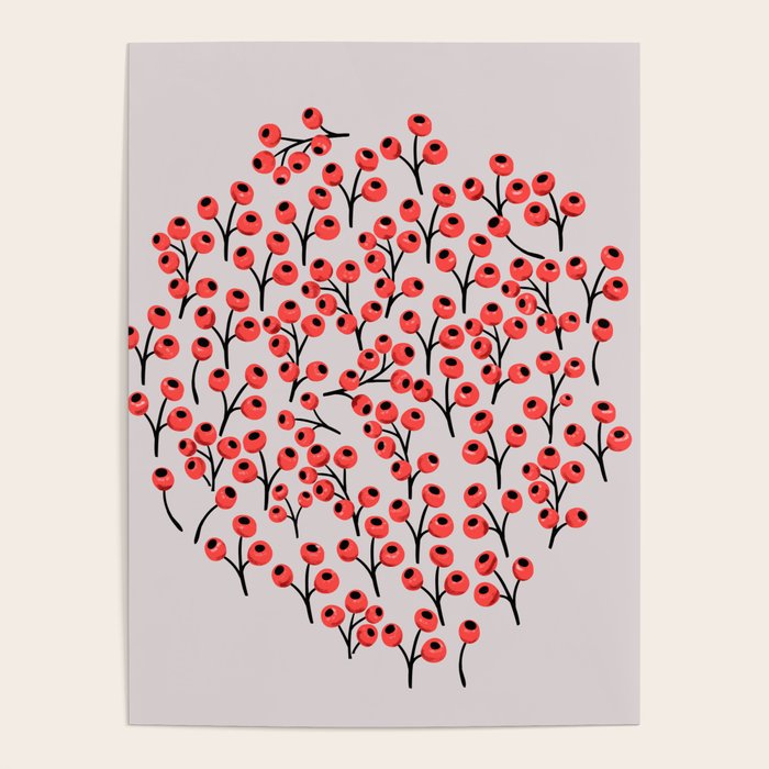 Christmas red fruit - pattern no 4 Poster Gallery Image 1