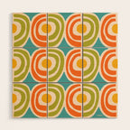 Mid Century Modern Solar Flares Pattern 2 Wood Wall Art Gallery Image 1