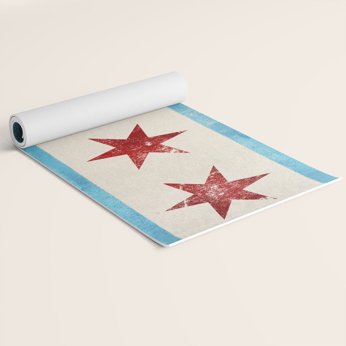 Chicago Flag Yoga Mat Gallery Image 2