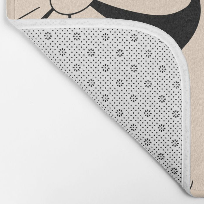 Freedom - Bird and Flower - Black and White  Bath Mat Gallery Image 2