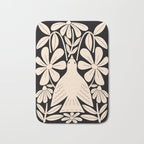 Freedom - Bird and Flower - Black and White  Bath Mat Gallery Image 1