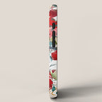 Red teal hand painted boho watercolor roses floral iPhone Case Gallery Image 2