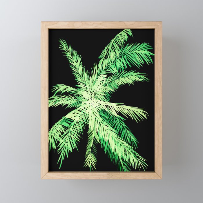 Dark palm tree leaves Mini Art Print Gallery Image 1