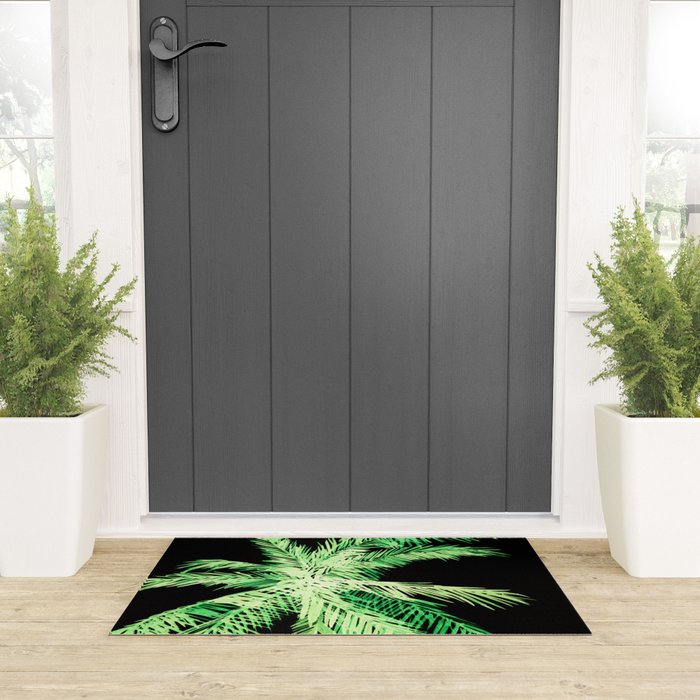 Dark palm tree leaves Welcome Mat Gallery Image 3
