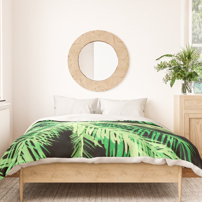 Dark palm tree leaves Duvet Cover Gallery Image 3
