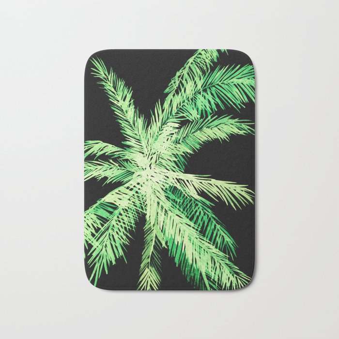 Dark palm tree leaves Bath Mat Gallery Image 1