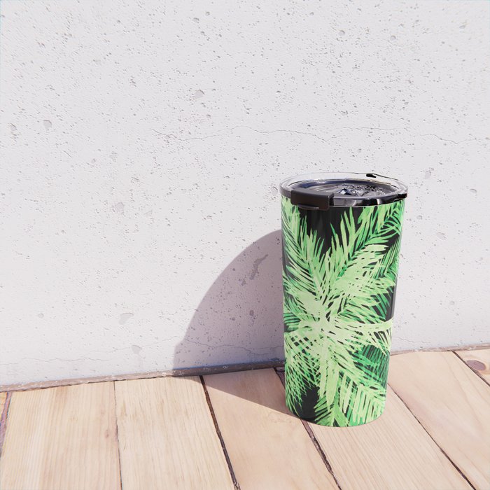Dark palm tree leaves Travel Mug Gallery Image 4