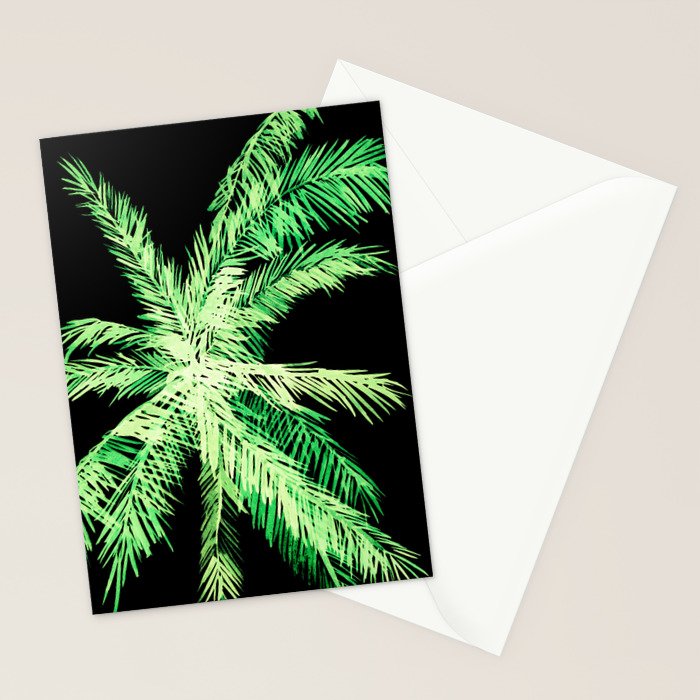 Dark palm tree leaves Stationery Card Gallery Image 2
