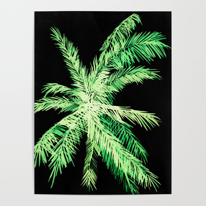 Dark palm tree leaves Poster Gallery Image 4